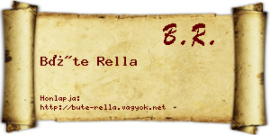 Büte Rella névjegykártya